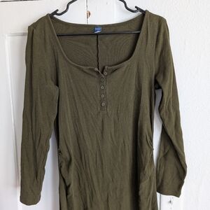 Olive Green Maternity Bodycon Dress